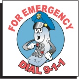 Dial 9-1-1 Temporary Tattoo (Stock)